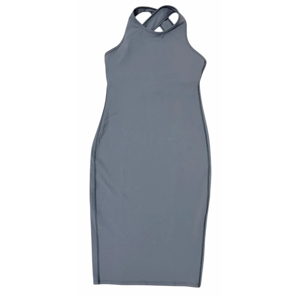 Lululemon Picnic Play Midi Bodycon Dress Steam Blue Women's‎ Size 12